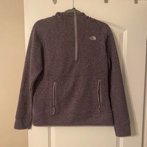 Purple North Face pull over hoodie